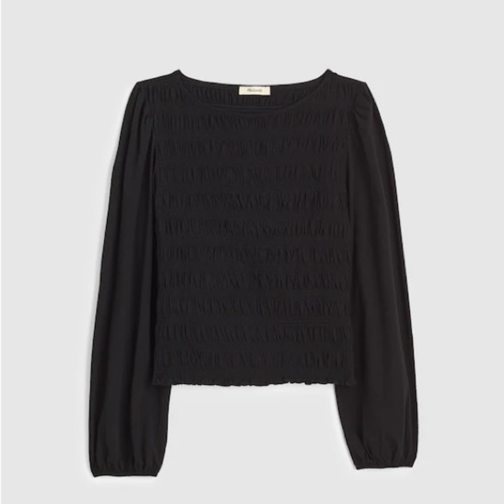 Madewell Smocked Boatneck Blouse